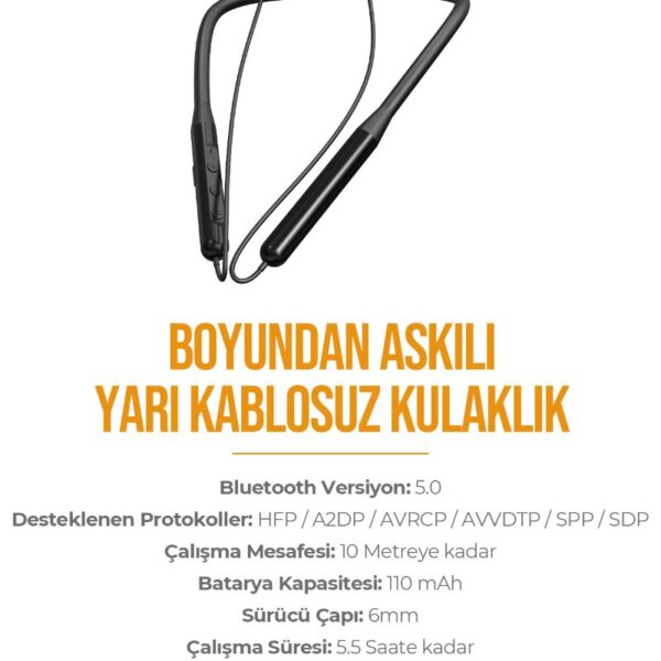 Azeada PD-BN104 Boyun Askılı Bluetooth Kulaklık