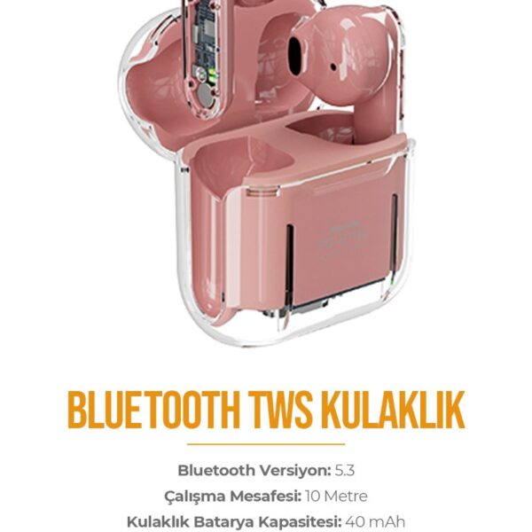 Azeada PD-BT122 TWS Bluetooth Kulaklık Pembe Renk
