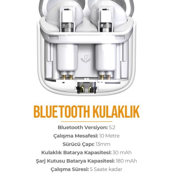 Azeada PD-BT117 TWS Bluetooth Kulaklık Beyaz Renk