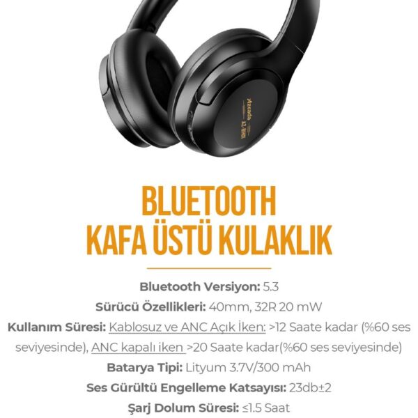 Azeada AZ-BH01 Kulaküstü Bluetooth Kulaklık