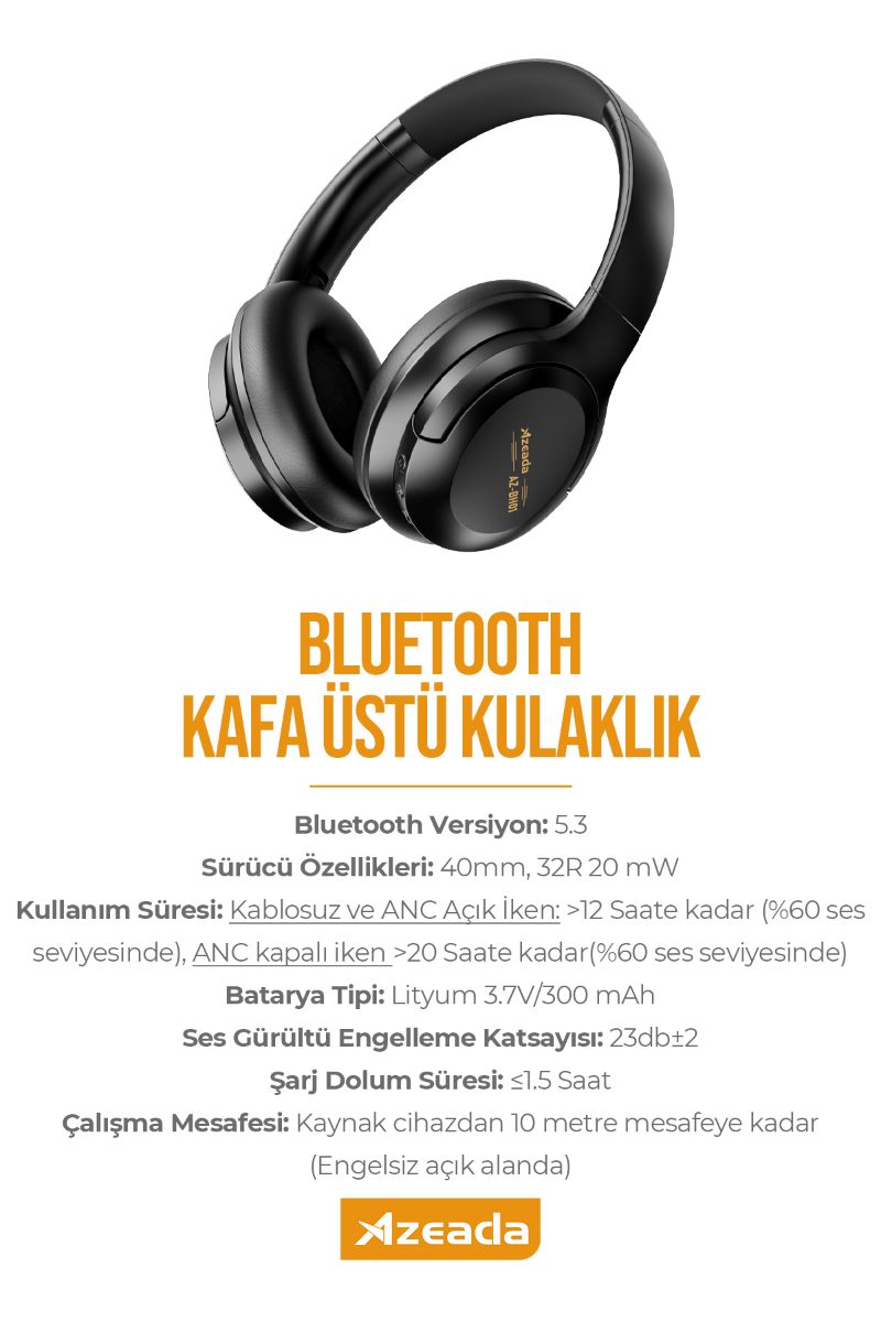 059572_5.jpg Azeada AZ-BH01 Kulaküstü Bluetooth Kulaklık - Görsel 1