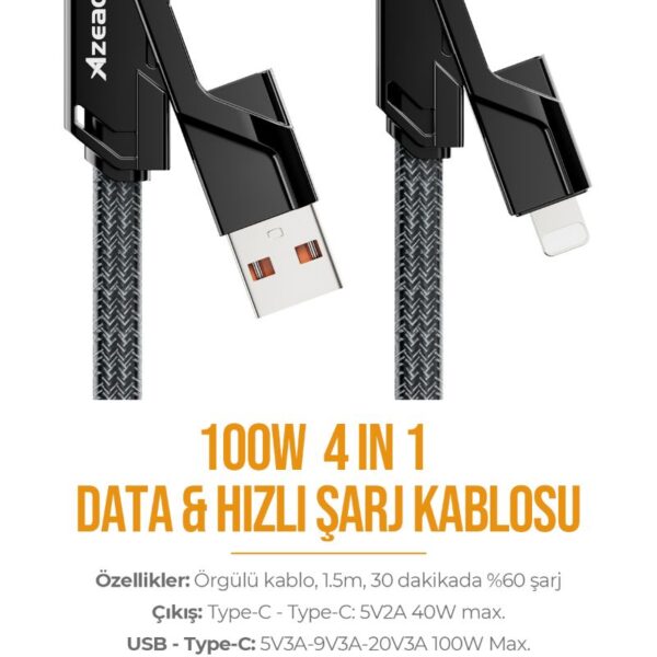 Azeada PD-B96th 1.5mt 4 Lü Data Kablosu