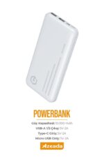 Azeada AZ-P04 2,1A 10000mAh Power Bank - Görsel 5