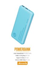 Azeada AZ-P04 2,1A 10000mAh Power Bank - Görsel 6