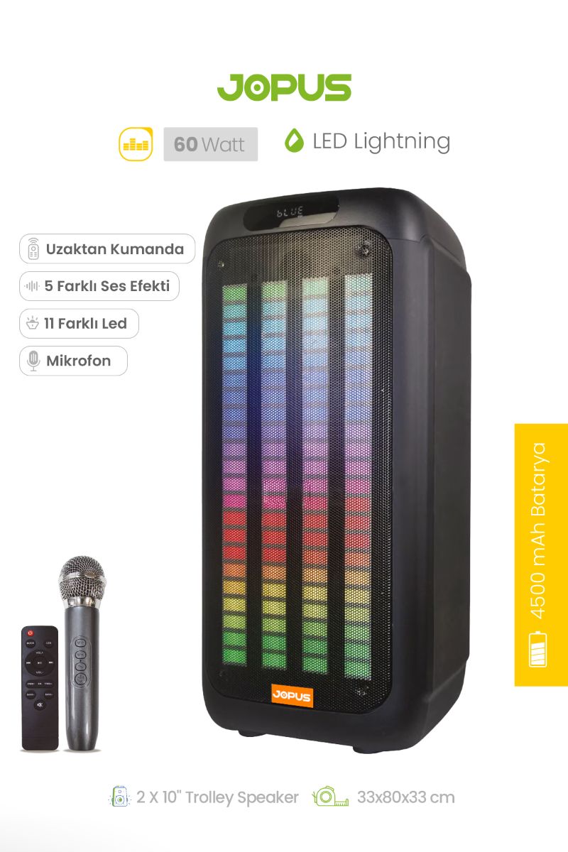 060194_4.jpg Jopus Fun Mikrofonlu Bluetooth Hoparlör - Görsel 1