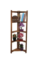 Wooden City Banyo Köşe Düzenleyici Mutfak Rafı Banyo Dolabı Çok Amaçlı Raf 5 Katlı Köşe Rafı Köşe Düzenleyici