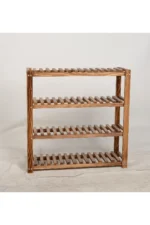 Wooden City 4 Katlı Masif Ahşap Ayakkabılık Ahşap Ayakkabı Rafı 60x60 - Görsel 2