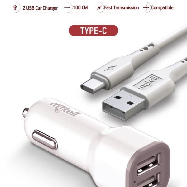 Mytell Universal Type C MY-A5 2IN1 2 USB'li 2100 mAh Araç Sarji