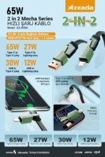 Azeada AZ-B10th 4’lü 1.5 Metre Data ve Şarj Kablosu Seti